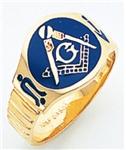 Masonic ring Enameled Round Front with S&C and "G" - 10KYG