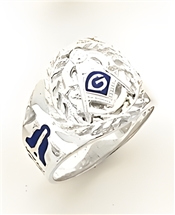 Master Mason ring Round front with S&C and "G" - Sterling Silver