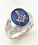 Master Mason ring Round stone with S&C and "G" - Sterling Silver