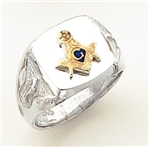 Master Mason ring Square front & S,C and "G"  - Sterling Silver