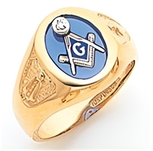 Masonic rings Round stone with S&C and "G" 10KYG