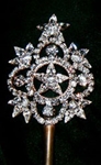 Scepter in silver tone with white stones