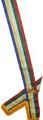 OES Lined 5 color ribbon sash Red to Face