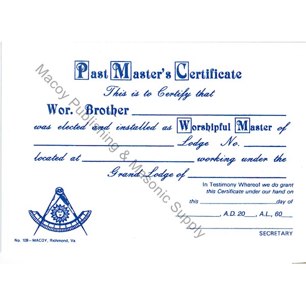 Masonic Past Master Wallet Card (12)