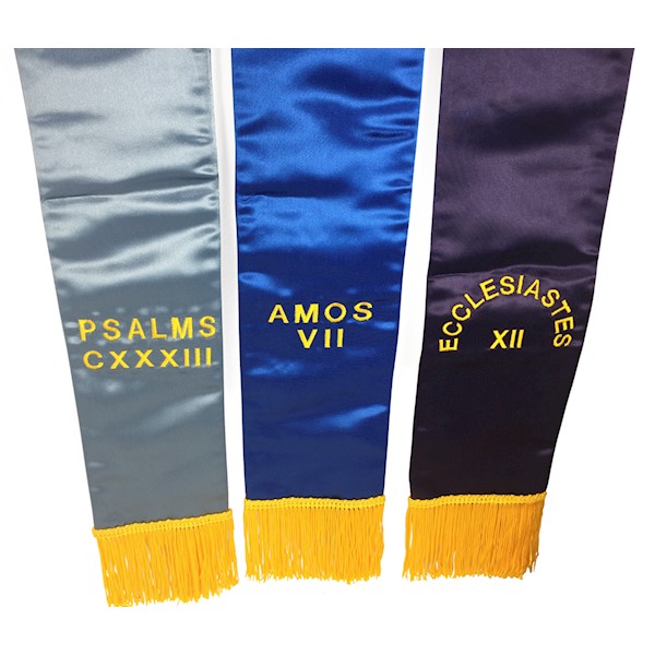 Masonic Embroidered Altar Bible markers - Set of 3