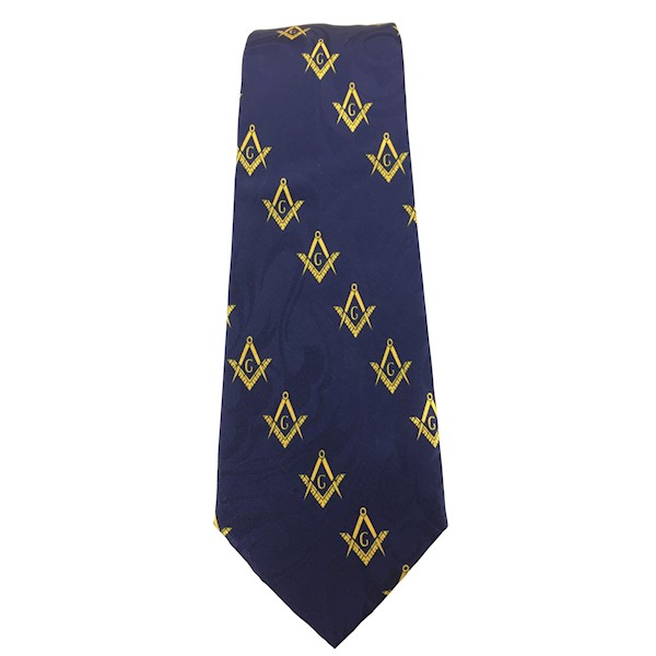 Masonic Navy blue tie with diagonal lines