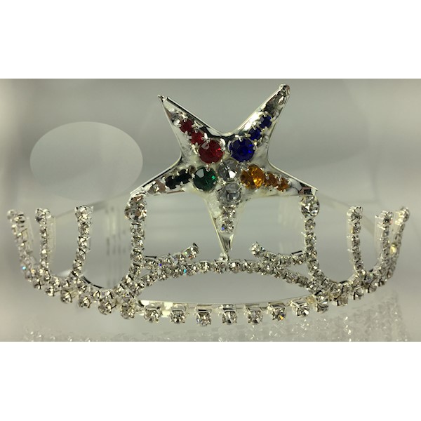 Eastern Star Tiara in Silver tone with colored star