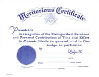 Royal Arch Masons Meritorious Certificate