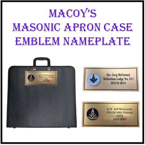 Masonic Apron Case Emblem Nameplate