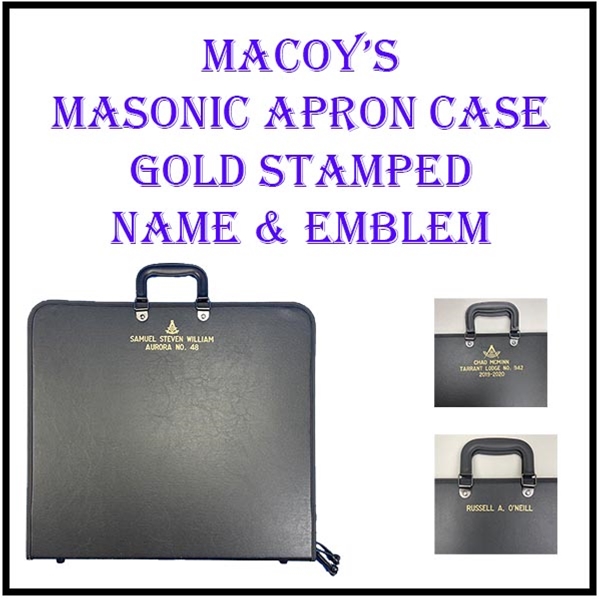Masonic Apron Case Custom Gold Stamping