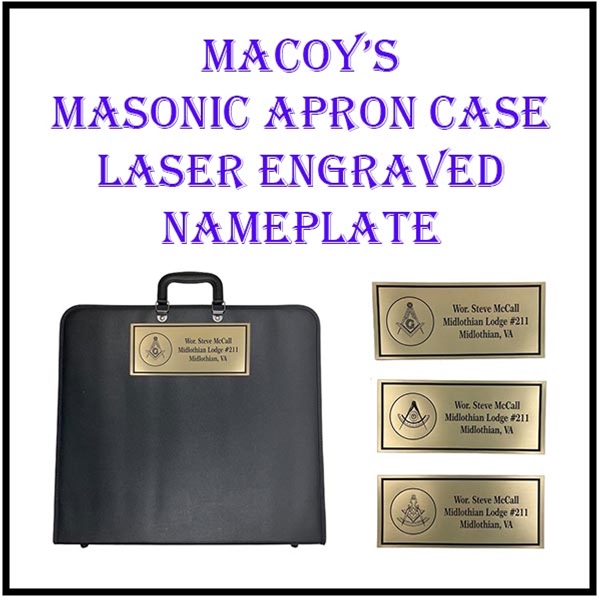 Masonic Apron Case Laser Engraved Nameplate