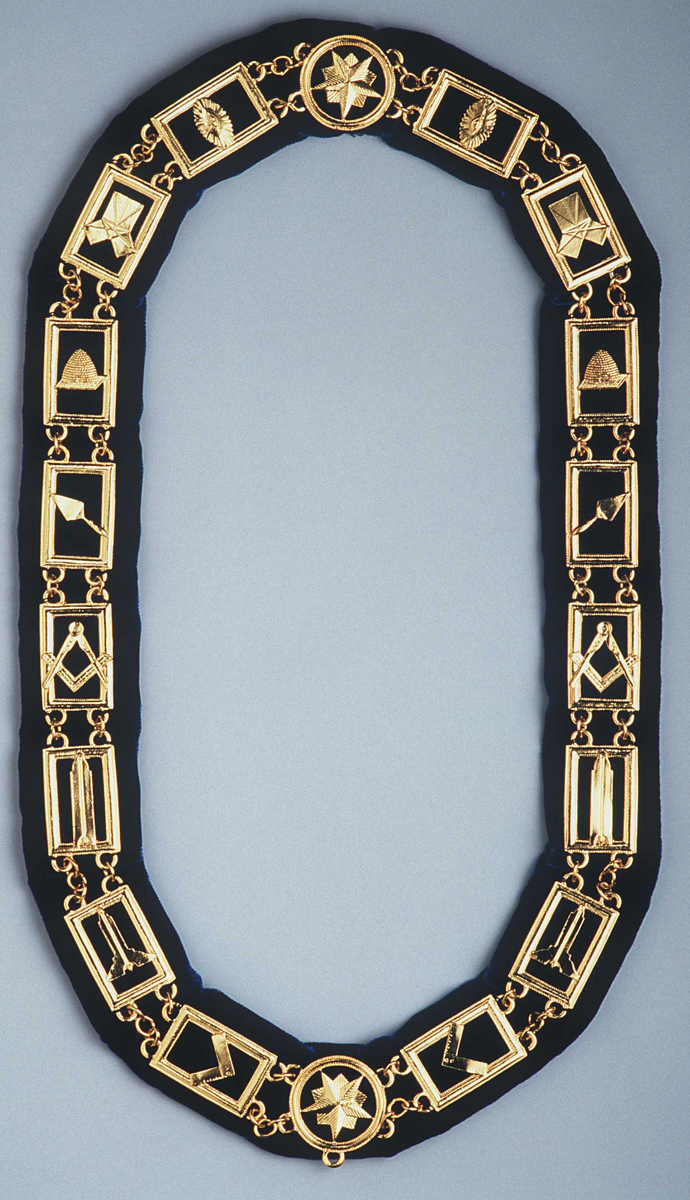 Blue Lodge Gold Plate Masonic Chain Collar