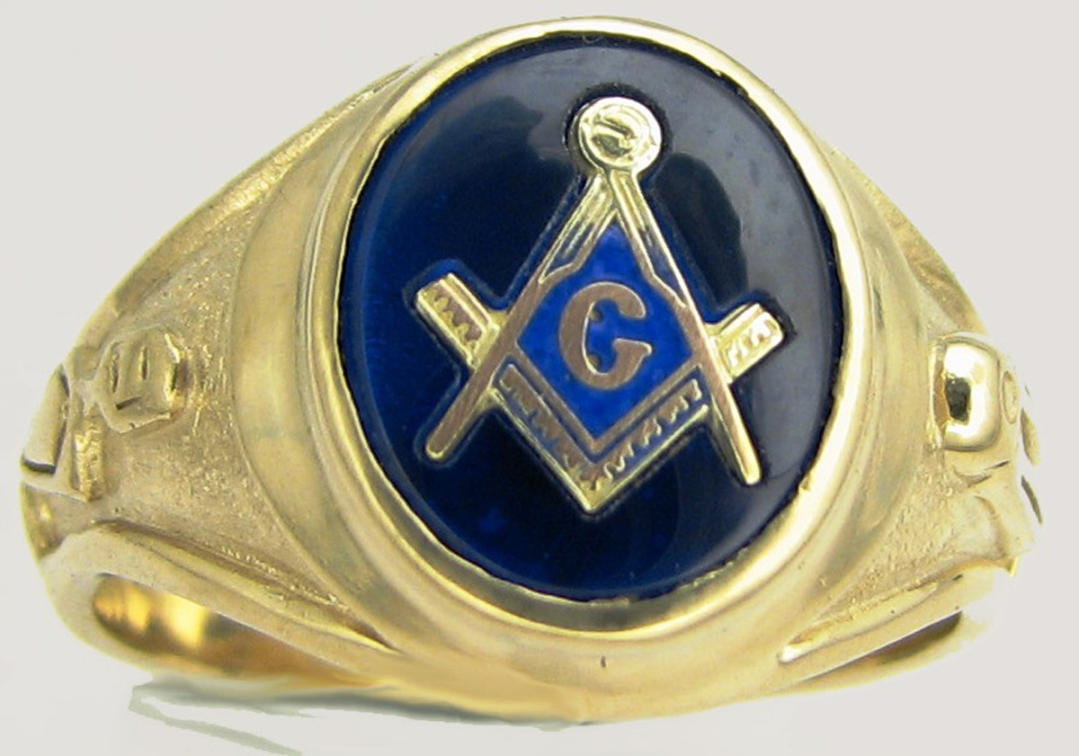 Masonic Ring Plumb & Trowel 11008