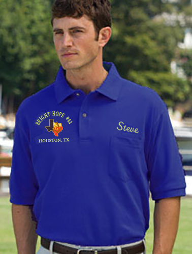 Texas Blue Lodge Masonic Golf Shirt with Pocket
