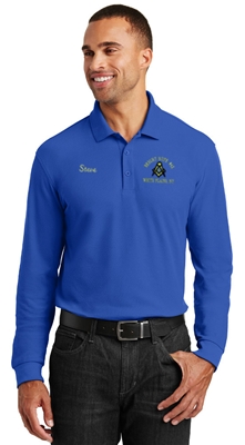 Long Sleeve Masonic Blue Lodge Pique Polo Golf Shirt