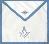 Masonic Apron Cloth 13 x 15 inch  with Blue Trim - Individually Sold