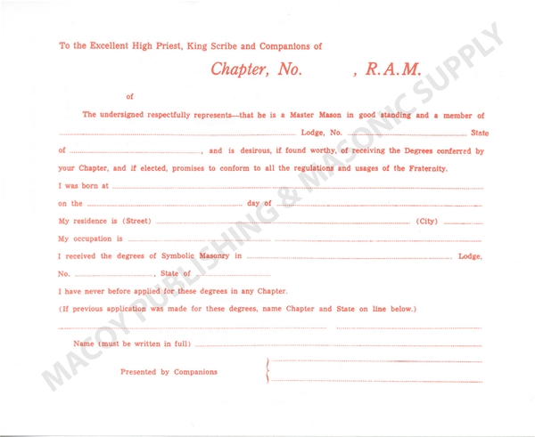 Royal Arch Mason Petitions for Membership (12)