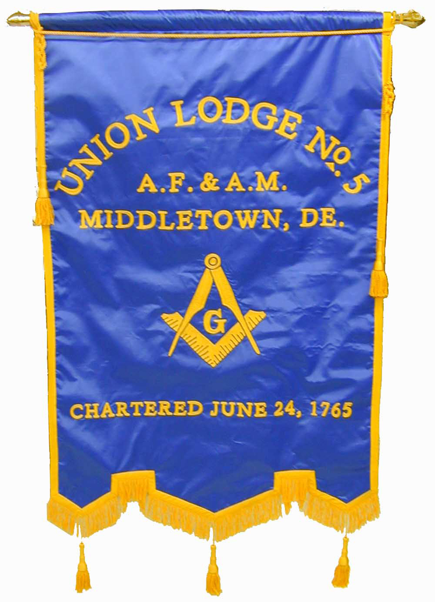Masonic Banner with Emblem and Lodge info. up to 50 letters
