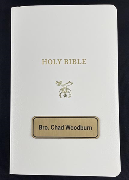 White Shrine Bible w Name plate