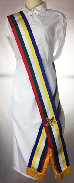 Unlined 5-color ribbon member's sash 
