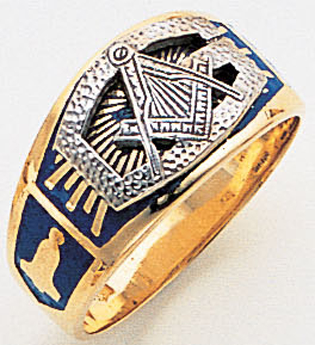 Gold Masonic Ring Solid Back 3179