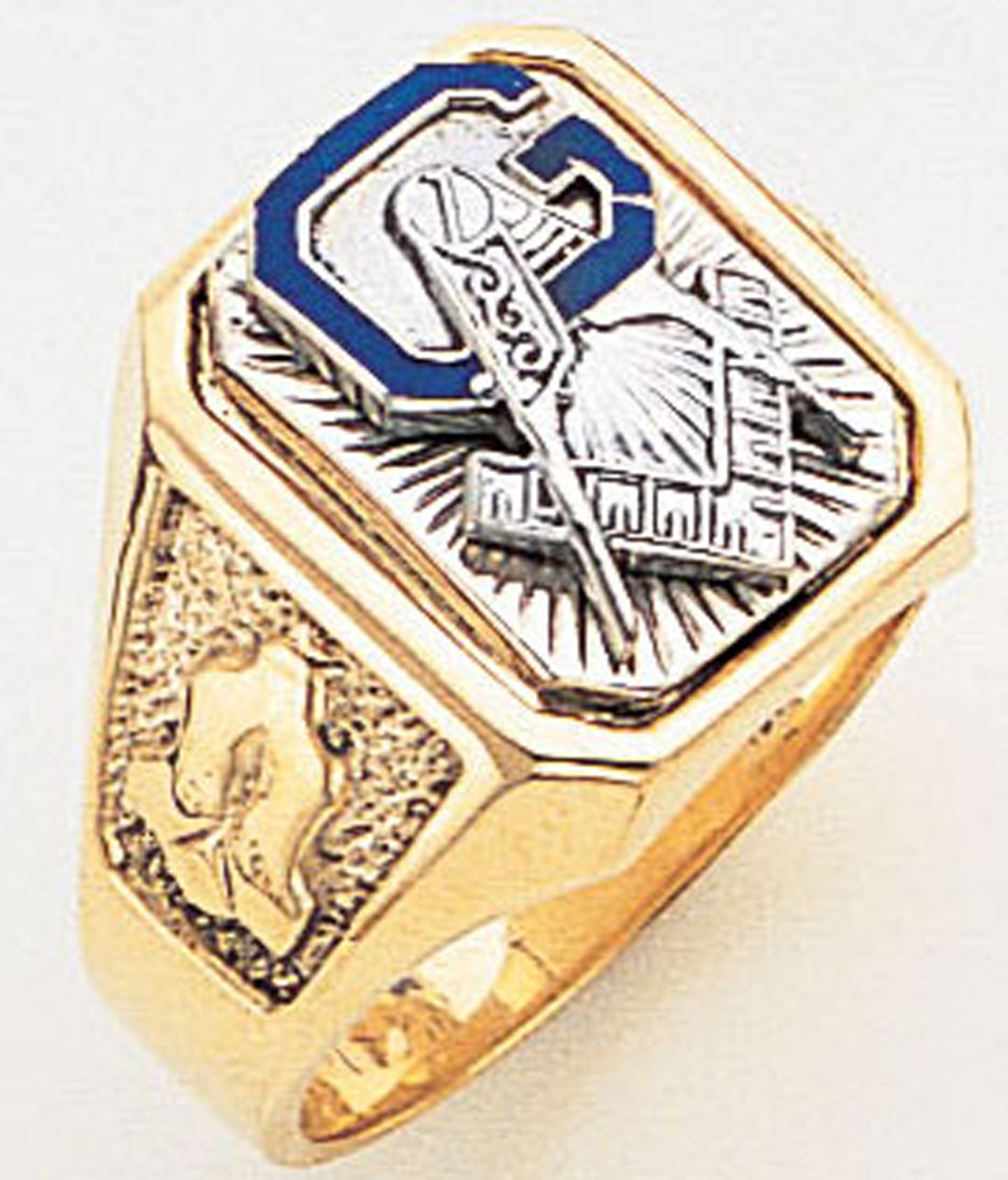 Gold Masonic Ring Solid Back 3181