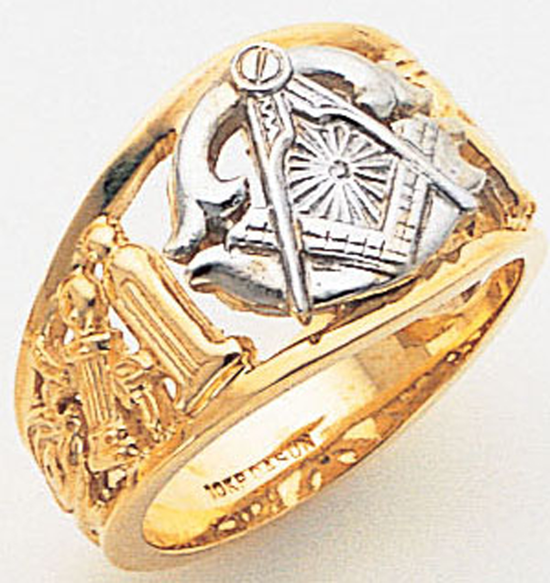 Gold Masonic Ring Open Back 3319