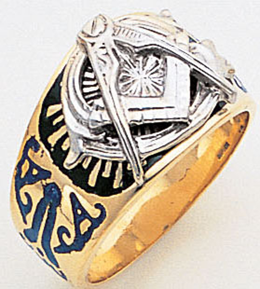 Gold Masonic Ring Solid Back 3320