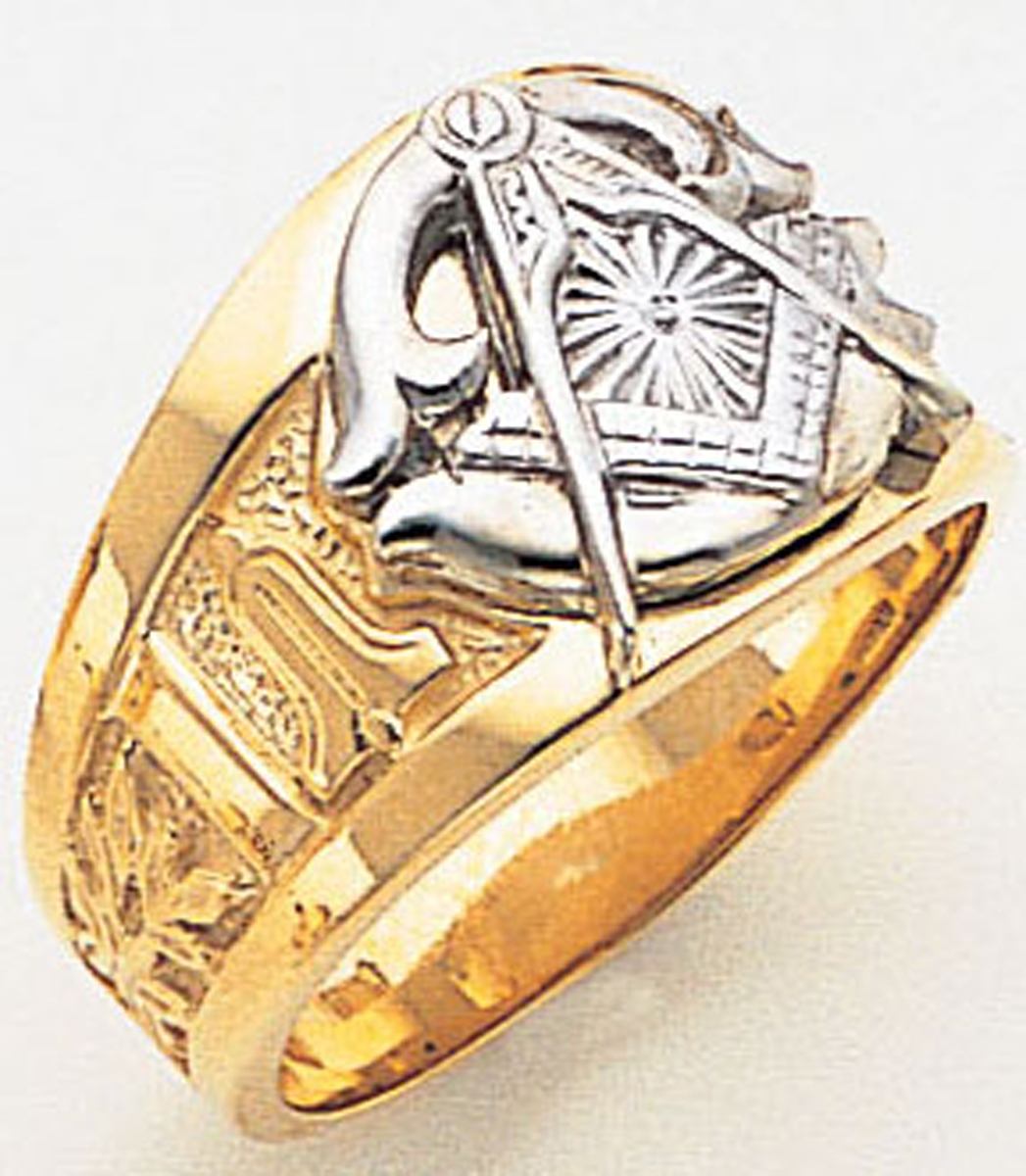 Gold Masonic Ring Solid Back 3325