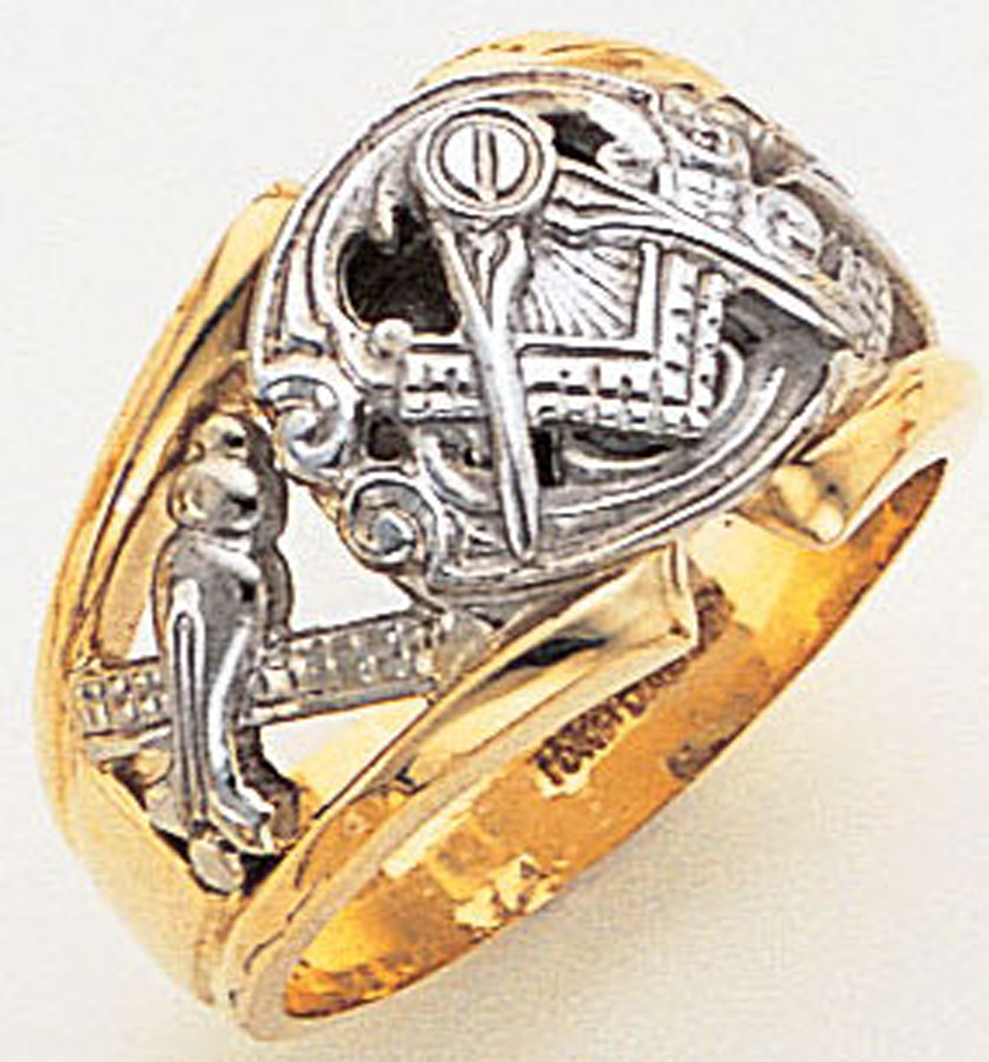 Gold Masonic Ring Part Solid Back 3329