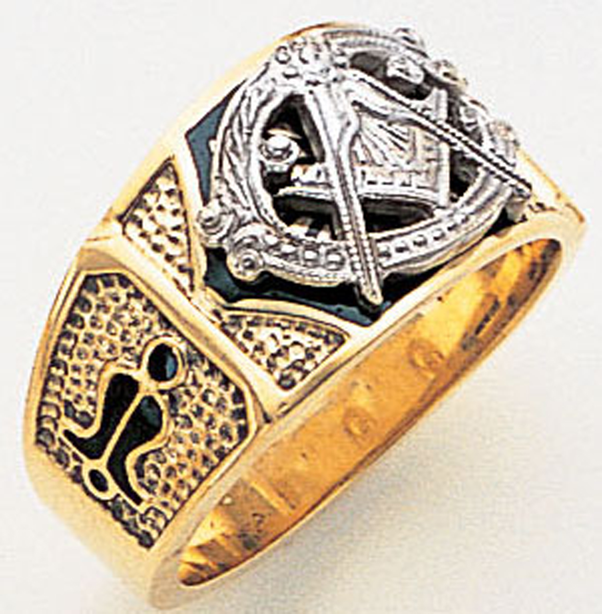 Gold Masonic Ring Solid Back 3331