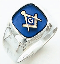 Master Mason ring Square face with S&C and large "G" - 10K YG