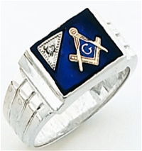 Mason rings with Square stone with S&C and "G"- Sterling Silver