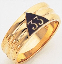 Scottish Rite Gold 33 Ring with Personalization