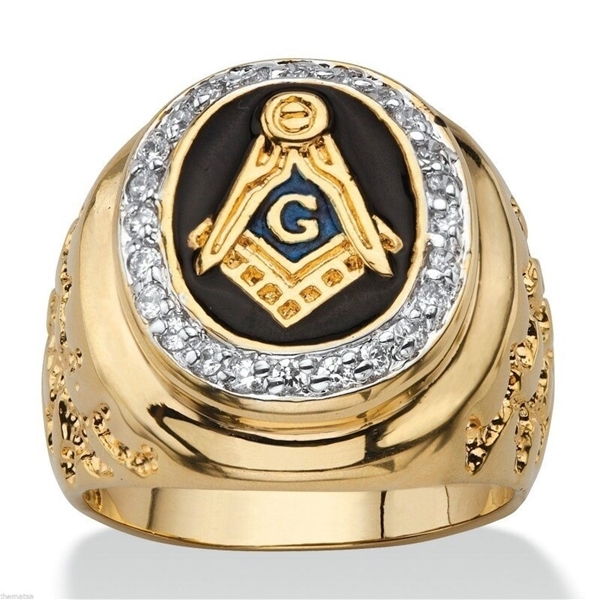 Masonic Zircon Alloy Ring