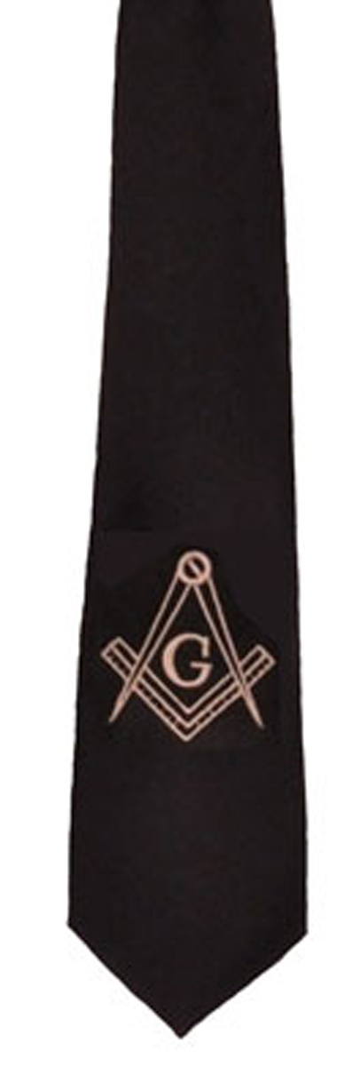 Masonic Tie - Plain Black 