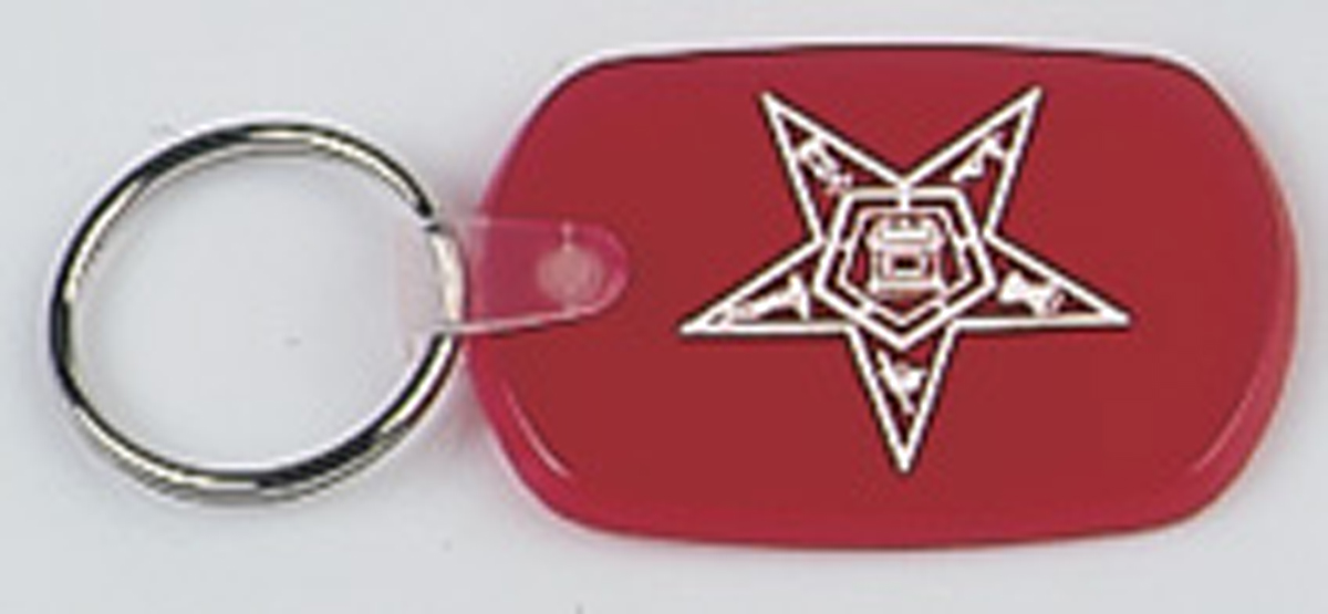 Eastern Star soft touch key tag Red