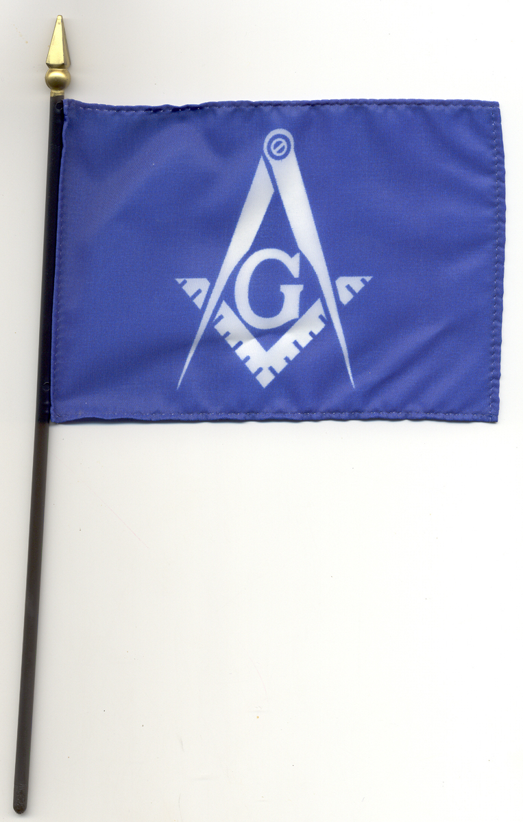 Masonic 4X6 Table Flag with Plastic Base