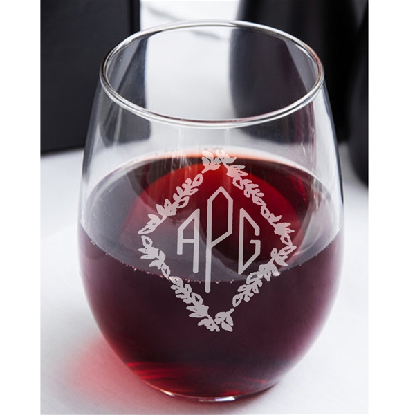 Monogram Stemless 17oz Wine glass