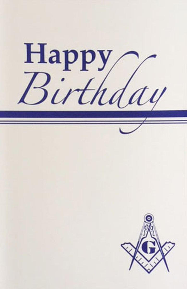 Happy Birthday Greeting Card with Masonic Logo (PK of 25)