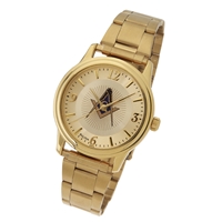 Masonic Watch w/ Bracelet Band - Goldtone