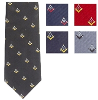 Extra long Loom Woven Masonic Polyester Ties Assorted Colors