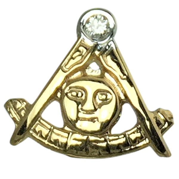 Past Master Lapel Pin  14K YG & WG