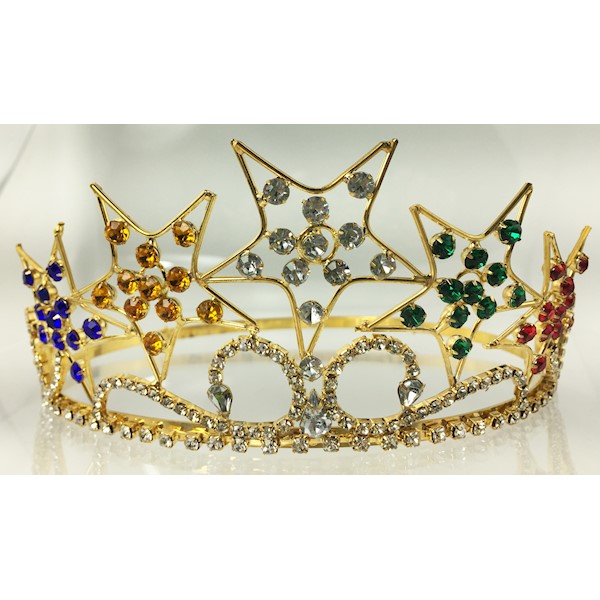 OES Crown in gold tone colored stones in 5 stars