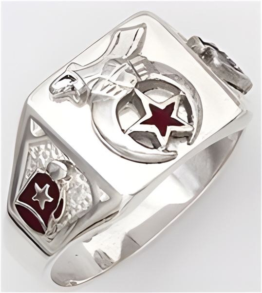 10k 33 Degree ring with black enamel 