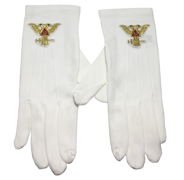 Scottish Rite 32 degrees gloves wings up