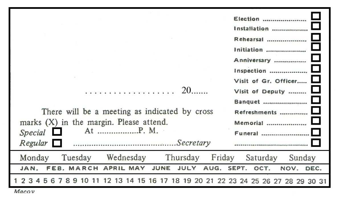 Plain Notice of Meeting Cards (Choice of Emblem)