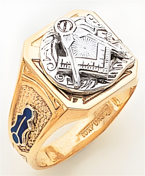 Gold Masonic Ring Solid Back 3174