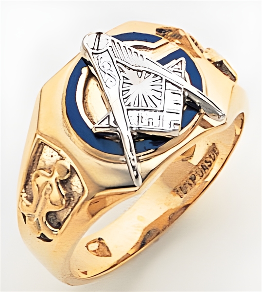 Gold Masonic Ring Concave Back 3177