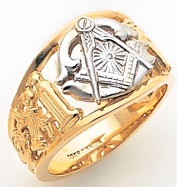 Gold Masonic Ring Open Back 3319